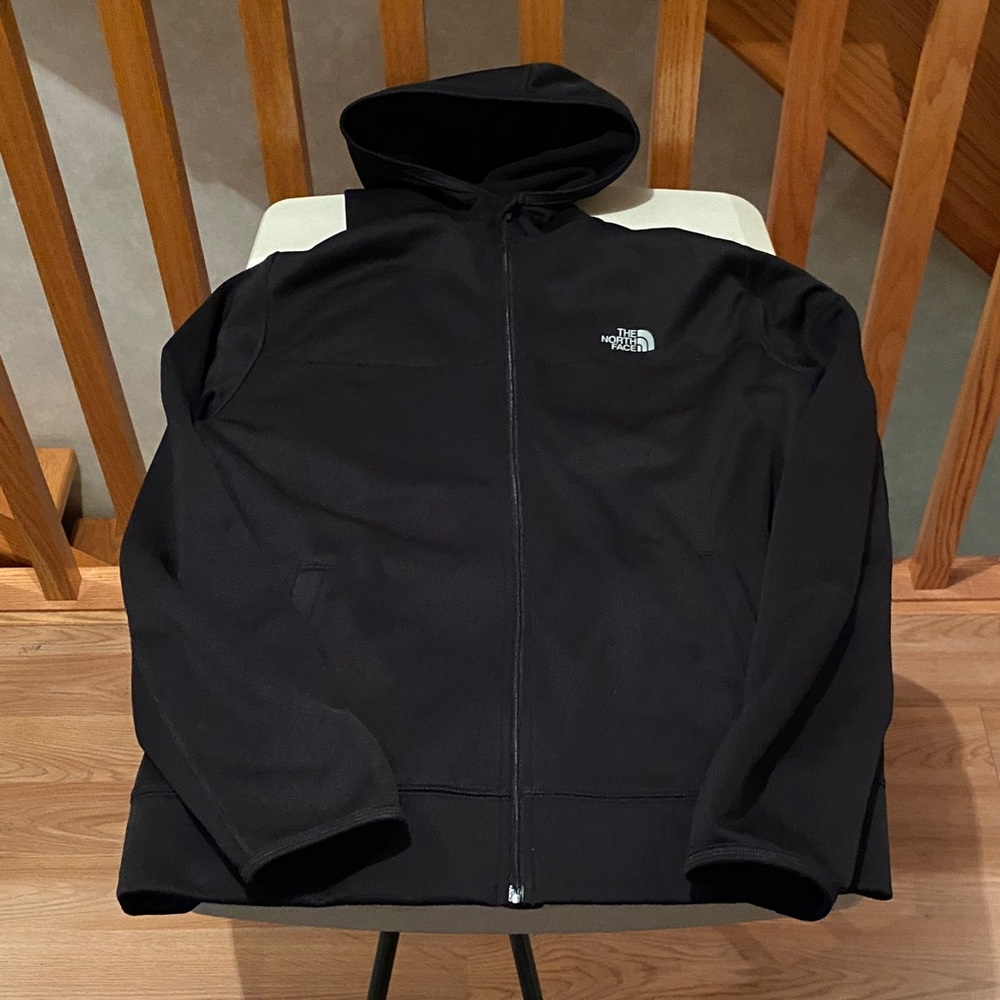 The North Face lightweight jacket w/ hood. Size: M. Color: Black